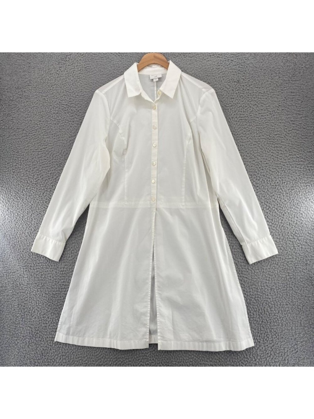 J Jill Top Womens Medium Christian Siriano White High Vent Tunic Long Sleeves